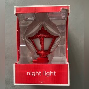 NEW - Target Wondershop Holiday Christmas Red Glitter Lantern 5 1/2" Night Light